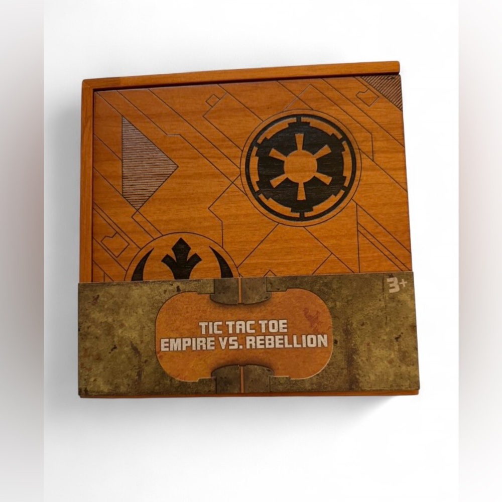 NWT Disney Parks Star Wars Tic Tac Toe Empire vs. Rebellion Wood Board Game